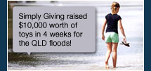 Simply Giving raised $10,000 worth of toys for QLD floods!